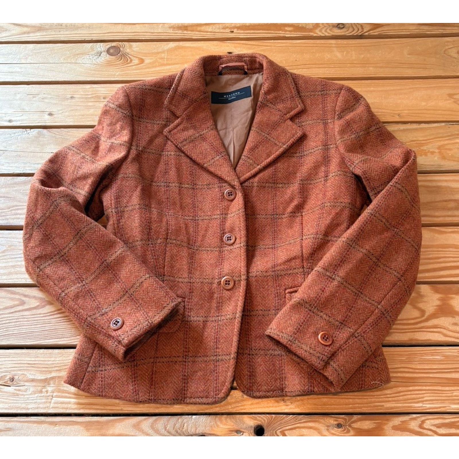 Weekend Max Mara Women’s 100% Wool Blazer Jacket Size 42 Salmon Dd